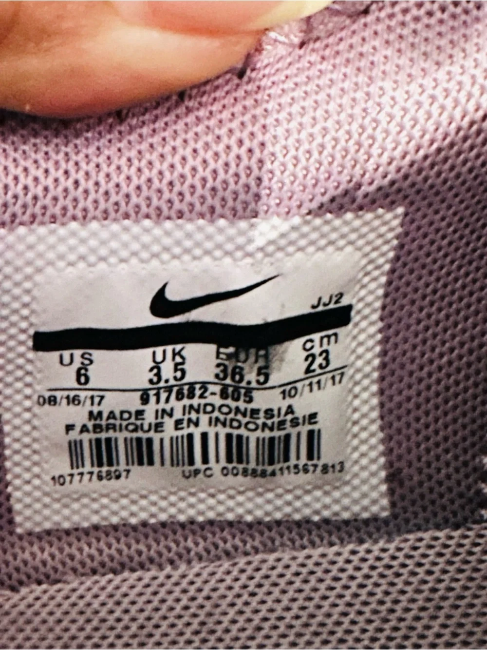 Nike Rose Pink and Gray Knit Running Sneakers Size 6
